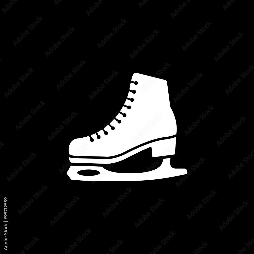 The skates icon. Figure Skates symbol. Flat The skates icon. Figure Skates symbol. Flat
