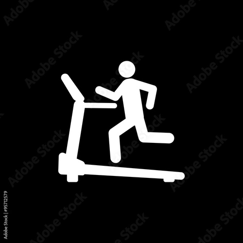 Cross trainer machine icon. Running symbol