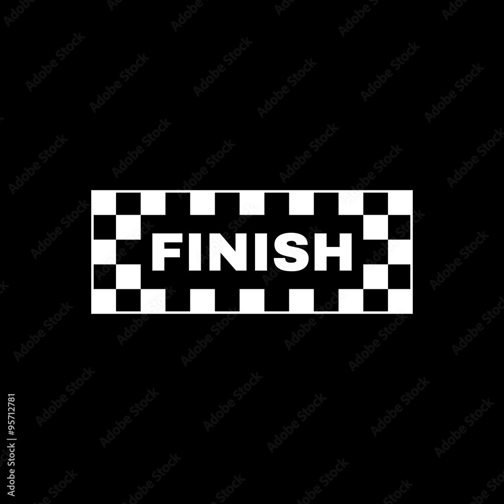 The finish icon. Finish symbol. Flat