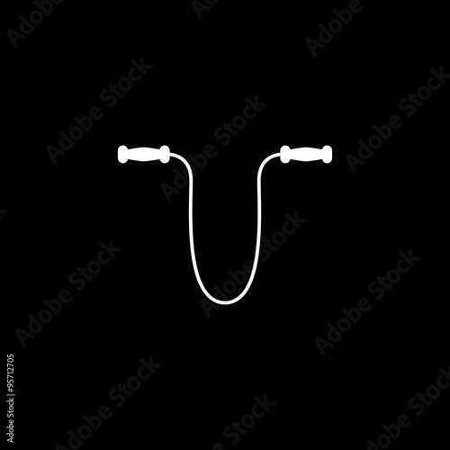The skipping rope icon. Jumping-rope symbol. Flat