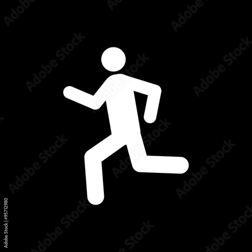 The man running icon. Run symbol. Flat