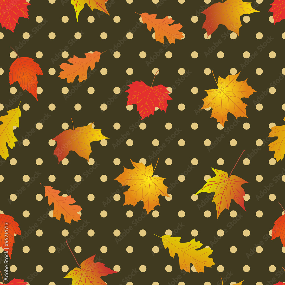 Seamless pattern with bright autumn leaves. Seamless pattern with bright autumn leaves.