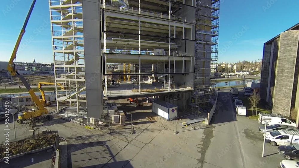 Chantier cité des sciences, Caen, Normandie,vue aérienne