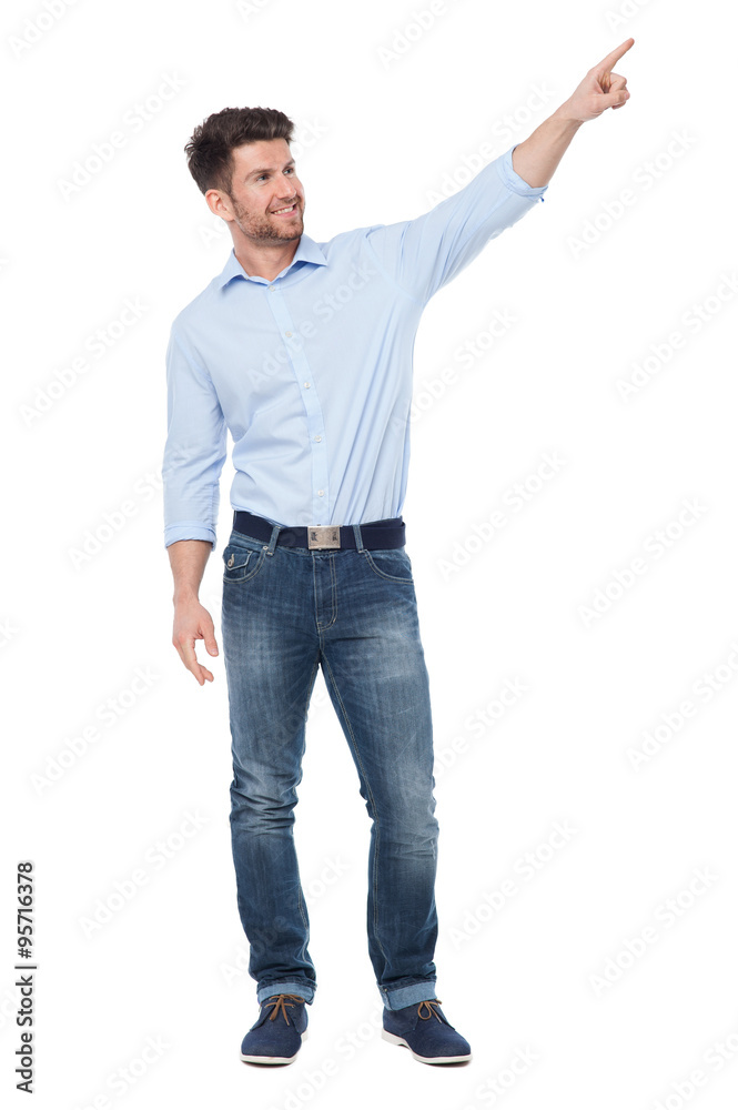 Young man pointing Young man pointing