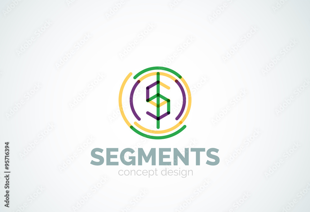 Vector outline minimal abstract geometric logo Vector outline minimal abstract geometric logo