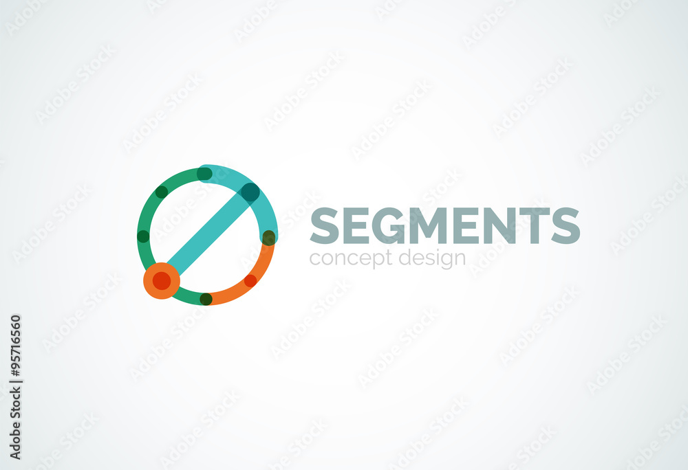 Fototapeta premium Vector outline minimal abstract geometric logo
