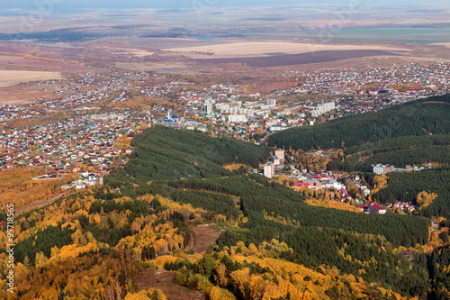 View of the city of Belukurikh from the mountain