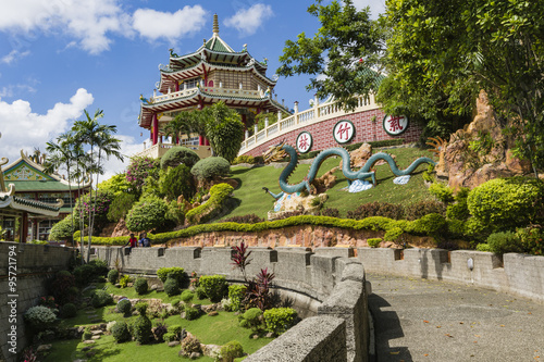 Photography Pagoda and dragon sculpture of the Taoist Temple in Cebu, Philip