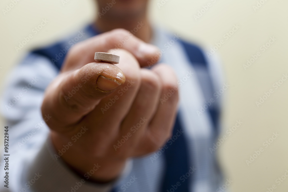 Pill on a hand