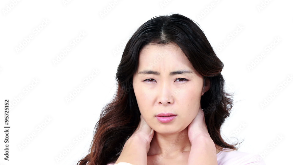 Woman with neck pain Woman with neck pain