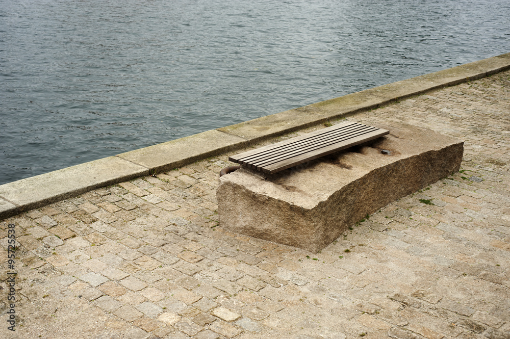 Fototapeta premium bench by the sea