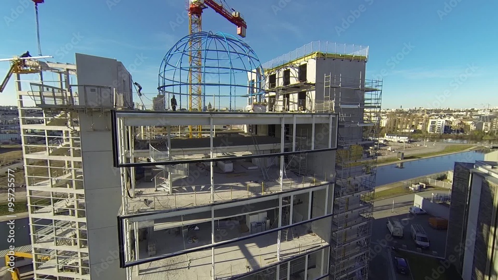 Chantier cité des sciences, Caen, Normandie,vue aérienne