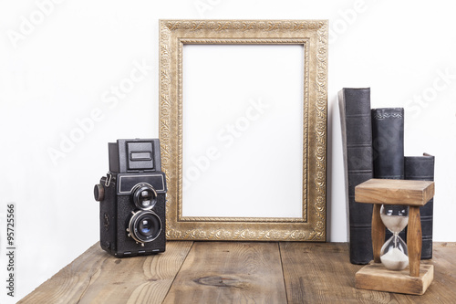 Golden Frame With Hourglass