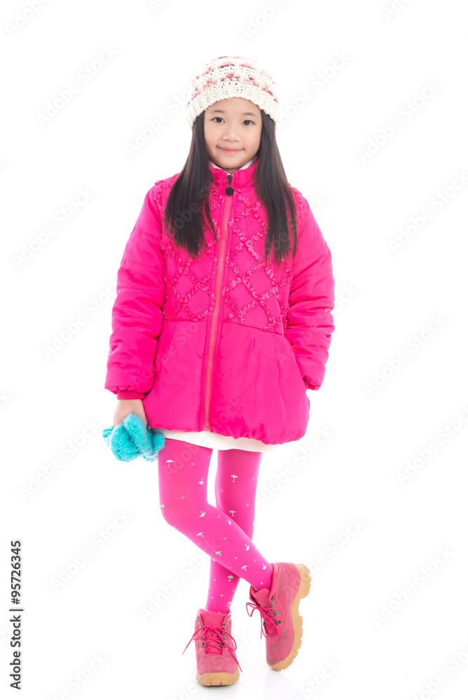 Beautiul asian girl in colorful winter clothes Beautiul asian girl in colorful winter clothes
