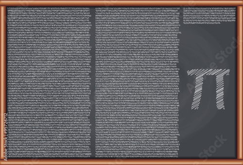 Blackboard with Number PI to Many Decimal