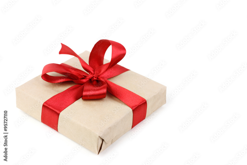 Obraz premium Christmas gift box on white background