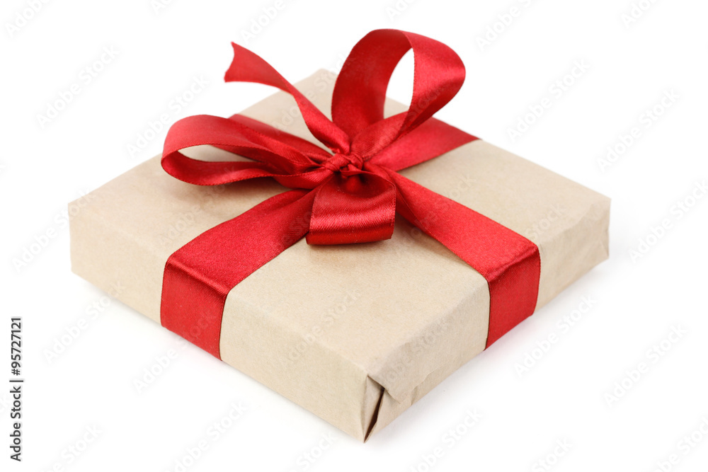 Christmas gift box with red ribbon Christmas gift box with red ribbon