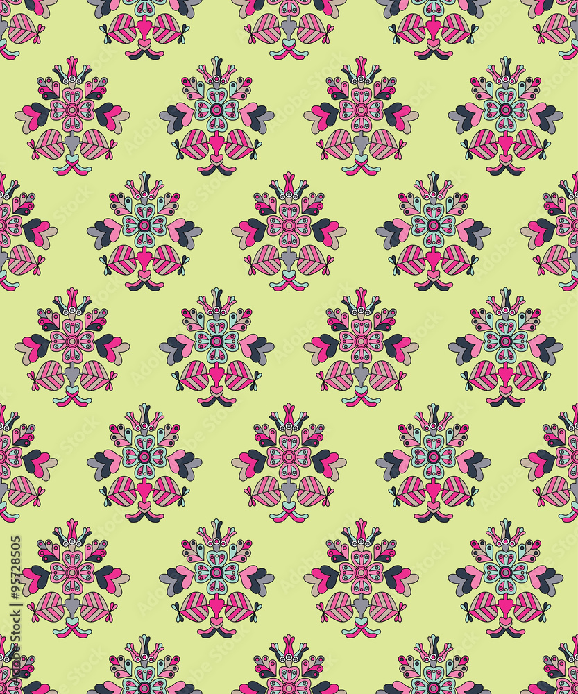 Seamless vector background with decorative flowers Seamless vector background with decorative flowers