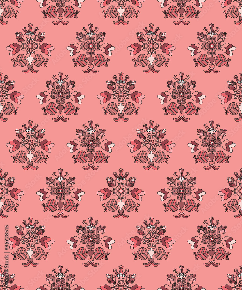 Seamless vector background with decorative flowers Seamless vector background with decorative flowers