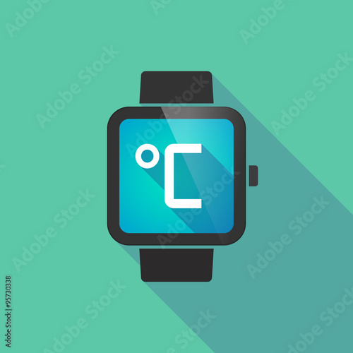 Free Download Smart watch vector icon with  a celsius degree sign - GFXLoad