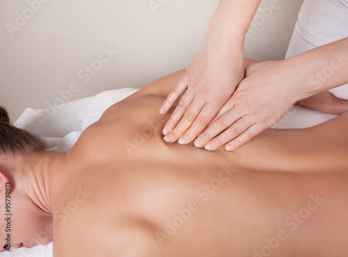 Connective tissue massage on a muscle group 
