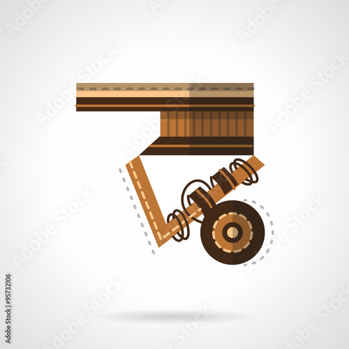 Close-up longboard flat color vector icon