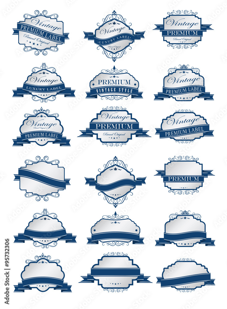 Luxury blue labels and blank labels template Luxury blue labels and blank labels template