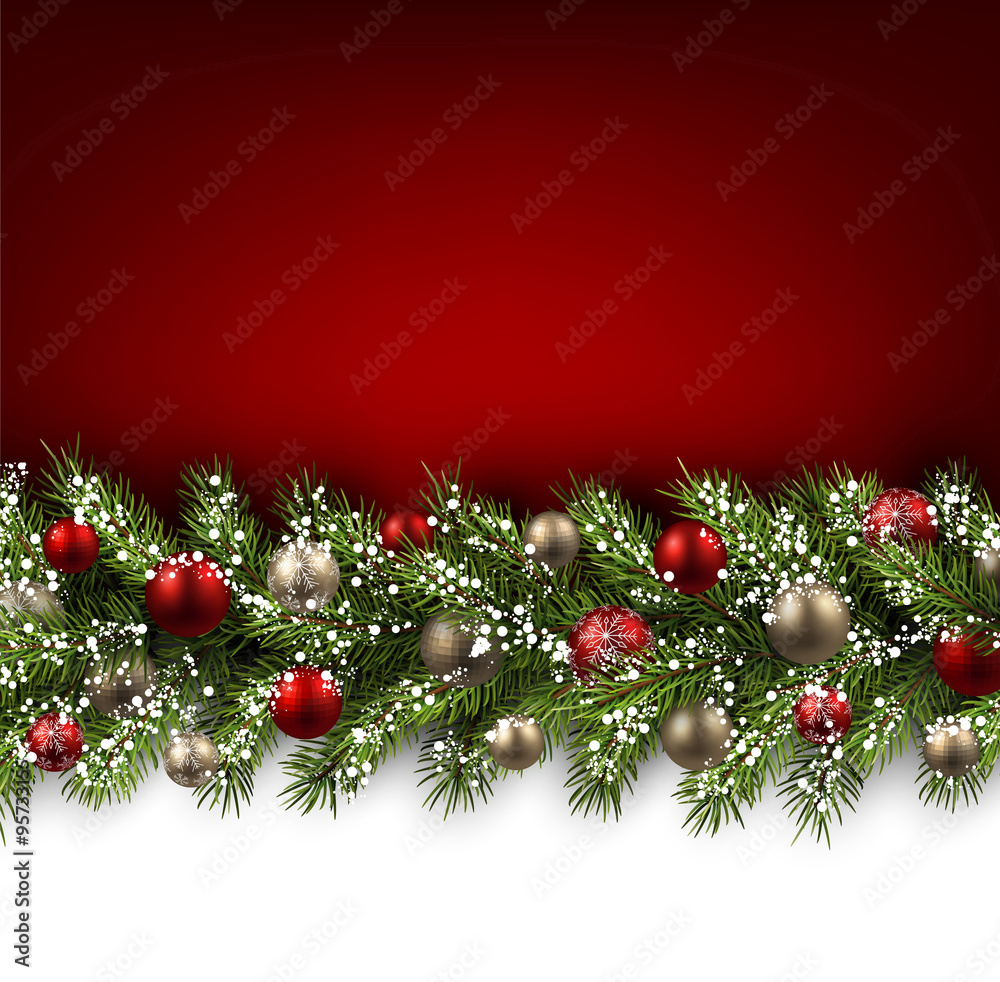 Card with fir branch. Card with fir branch.