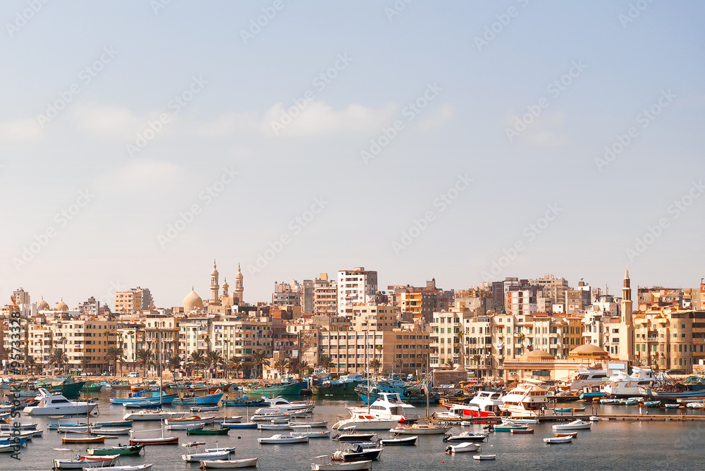 Panorama view of Alexandria, Egypt.