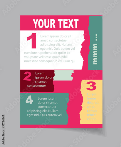 Vector art graphic illustration of vintage leaflet