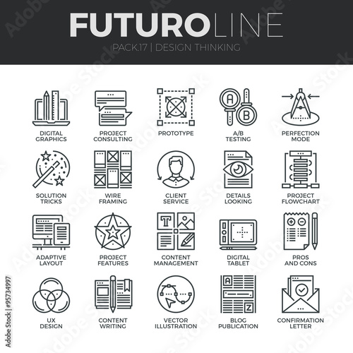Design Thinking Futuro Line Icons Set