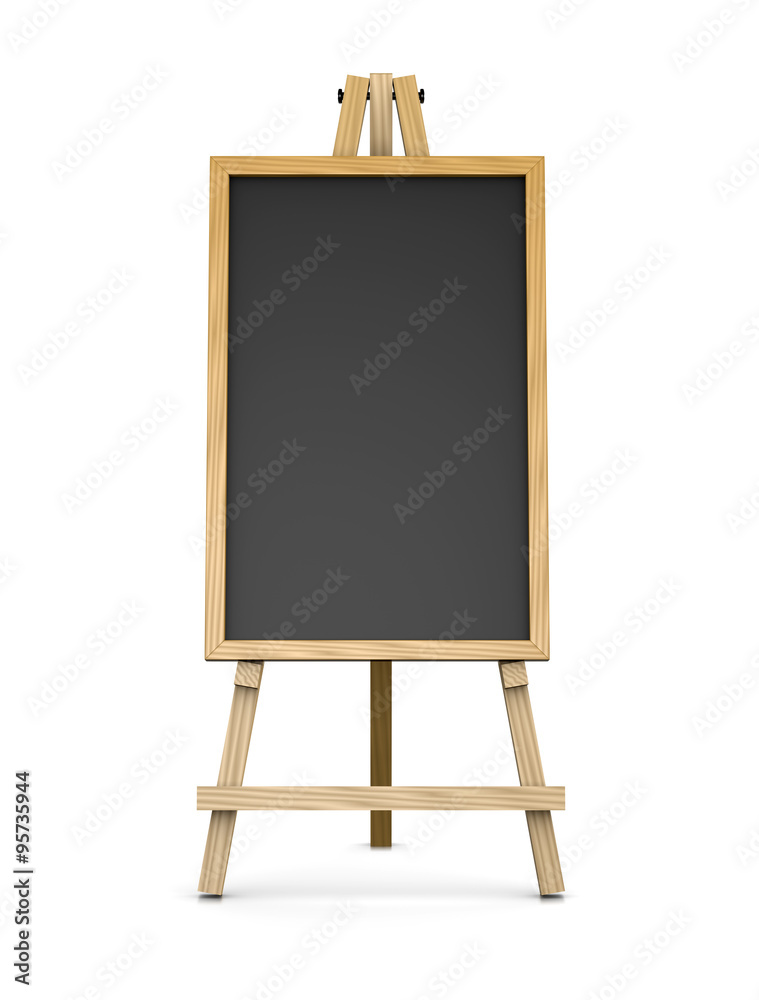 Wooden Easel Supporting an Empty Blackboard Wooden Easel Supporting an Empty Blackboard