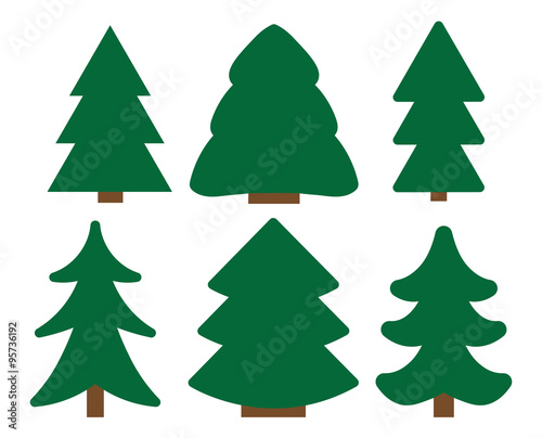 green christmas trees vector