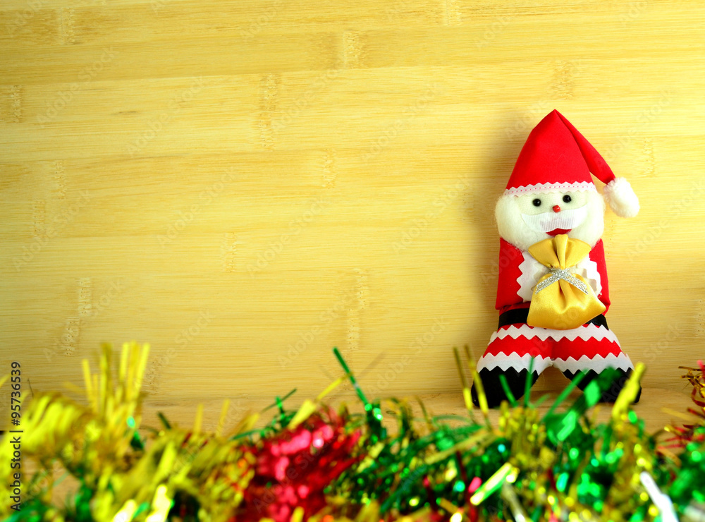 Santa claus on wood background