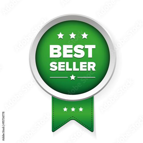 Best seller green button vector