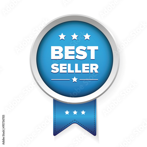 Best seller blue button vector
