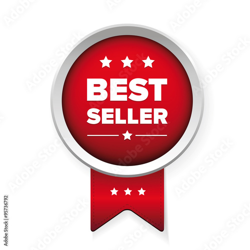 Best seller red button vector