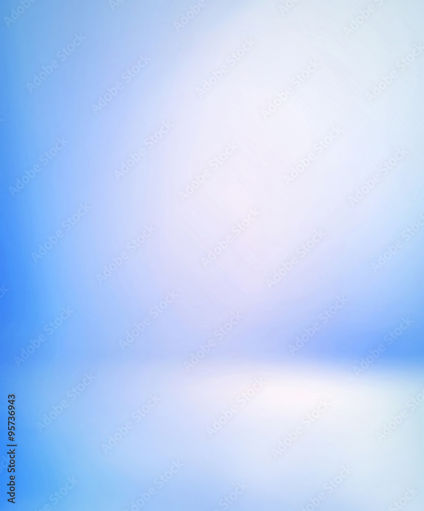 Obraz premium Abstract snowy gradient background.Blue empty room illustration.