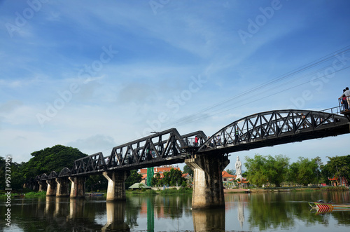 People travel and walking at the Bridge of the River Kwai in Kan © tuayai