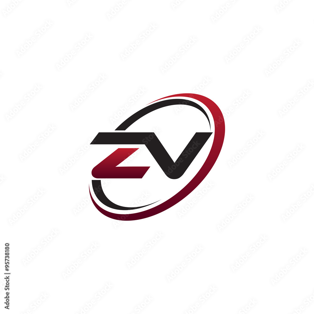 Modern Initial Logo Circle ZV Modern Initial Logo Circle ZV