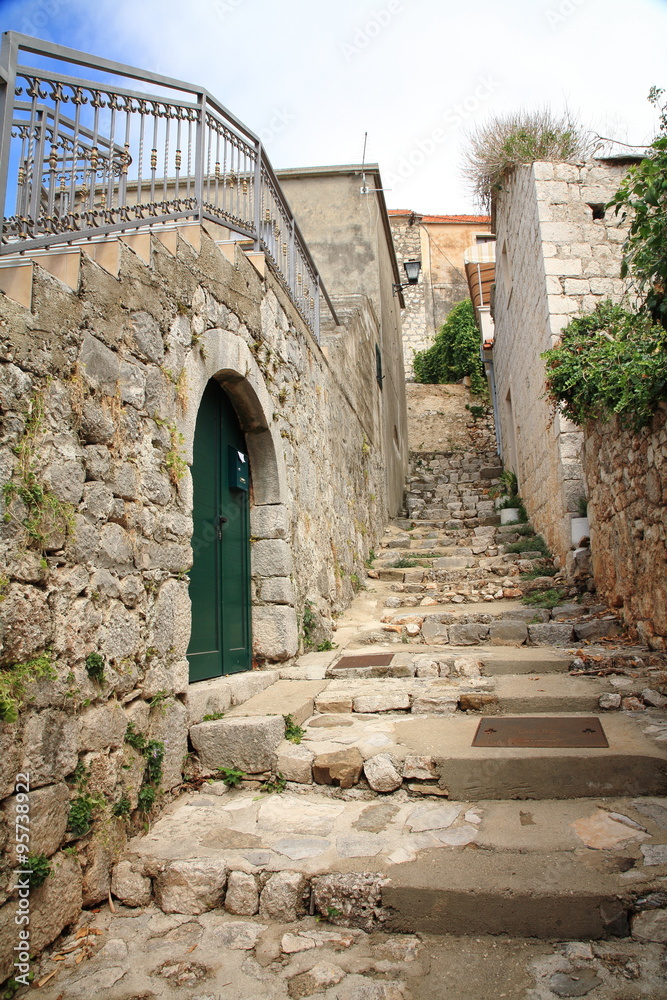 Stepped walkway on hill