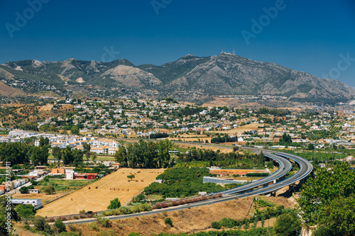 Mijas in Malaga, Andalusia, Spain. Summer Cityscape.