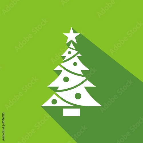 Icono árbol de Navidad verde sombra