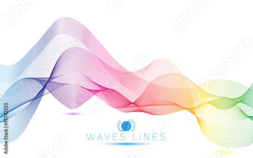 colorful light waves line bright abstract pattern illustration