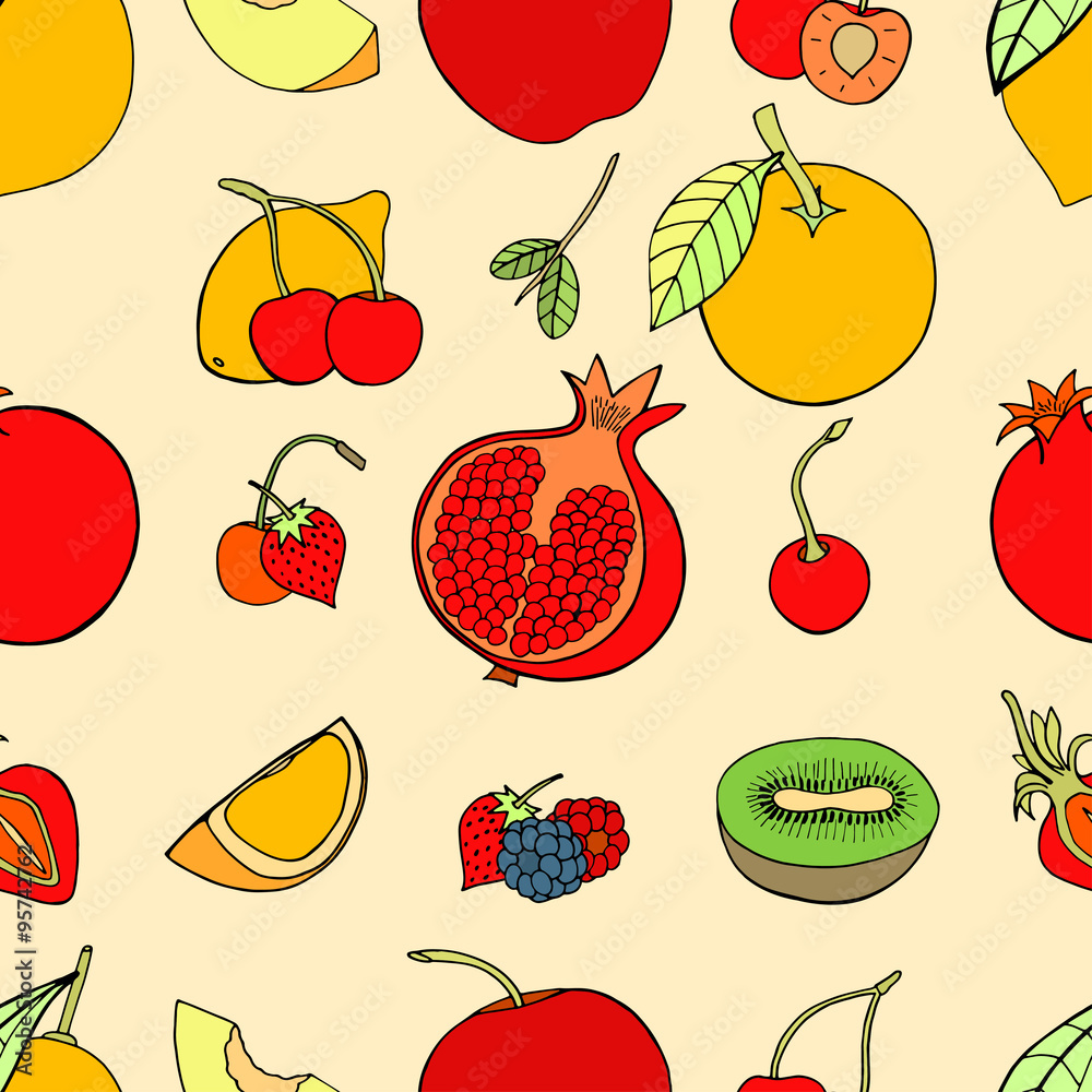 Seamless pattern with fruits Seamless pattern with fruits