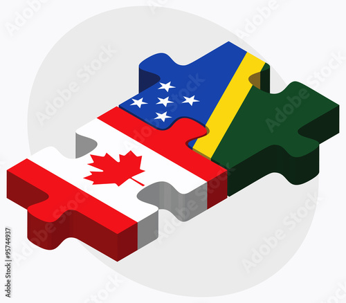 Canada and Solomon Islands Flags