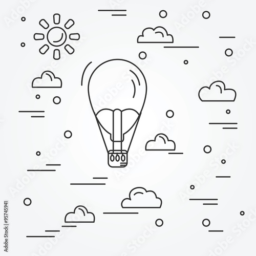 Air balloon. Vector.