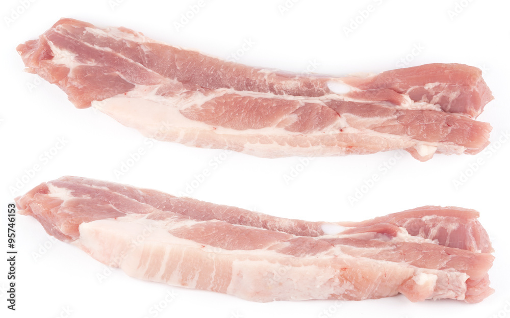 Raw Pork Ribs, Isolated On White Background. Raw Pork Ribs, Isolated On White Background.