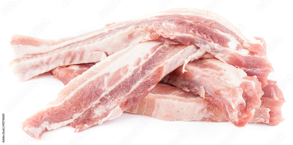 raw pork ribs. isolated on white background.