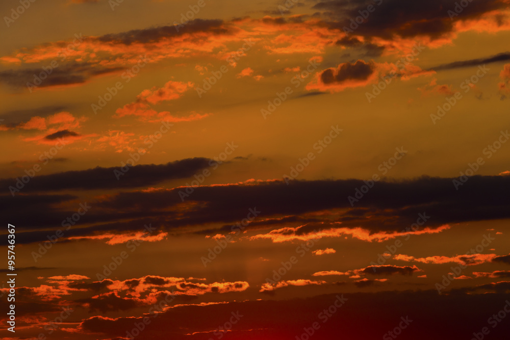 Beautiful sunset with colorful clouds on the sky Beautiful sunset with colorful clouds on the sky